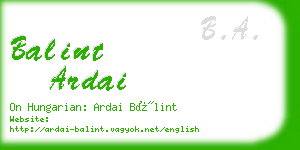 balint ardai business card